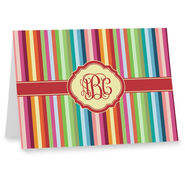 Custom Retro Vertical Stripes Note cards (Personalized)