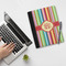 Retro Vertical Stripes Notebook Padfolio - LIFESTYLE (large)