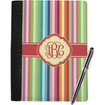 Retro Vertical Stripes Notebook Padfolio - Large w/ Monogram