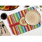 Retro Vertical Stripes Octagon Placemat - Single front (LIFESTYLE) Flatlay