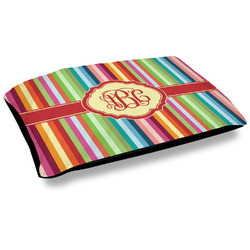 Retro Vertical Stripes Outdoor Dog Bed - Large (Personalized)