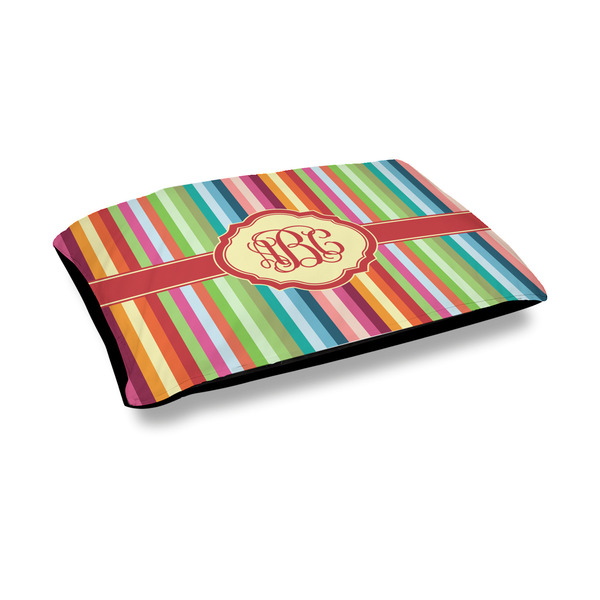 Custom Retro Vertical Stripes Outdoor Dog Bed - Medium (Personalized)