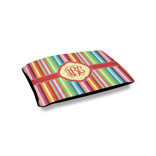 Custom Retro Vertical Stripes Outdoor Dog Bed - Small (Personalized)