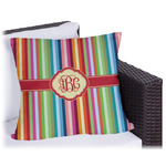 Retro Vertical Stripes Outdoor Pillow (Personalized)