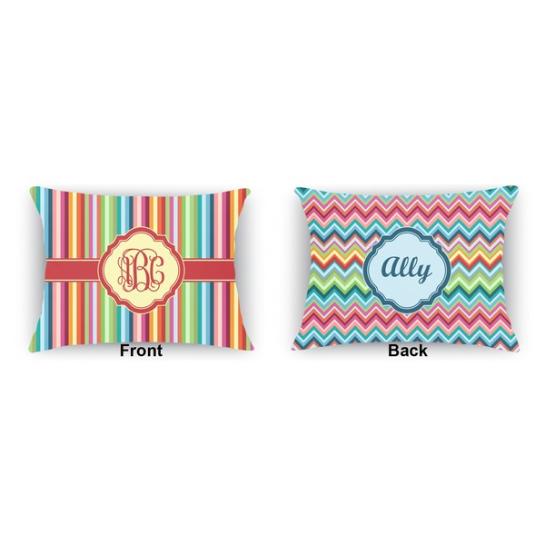 Retro Vertical Stripes  Outdoor Rectangular Throw Pillow (Front and Back)