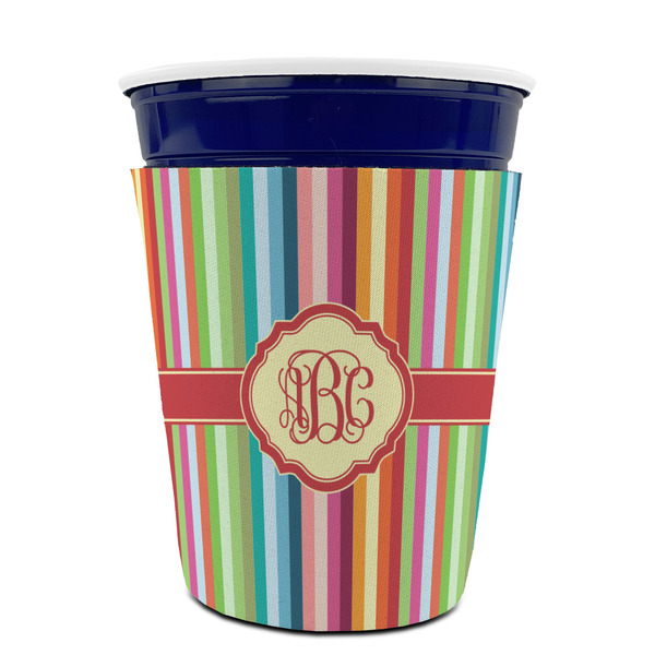 Retro Vertical Stripes Party Cup Sleeves - without bottom - FRONT (on cup)