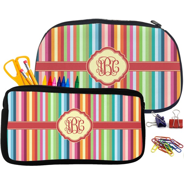 Retro Vertical Stripes Pencil / School Supplies Bags Small and Medium
