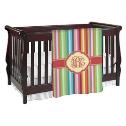 Retro Vertical Stripes Baby Blanket (Personalized)