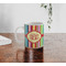 Retro Vertical Stripes Personalized Coffee Mug - Lifestyle