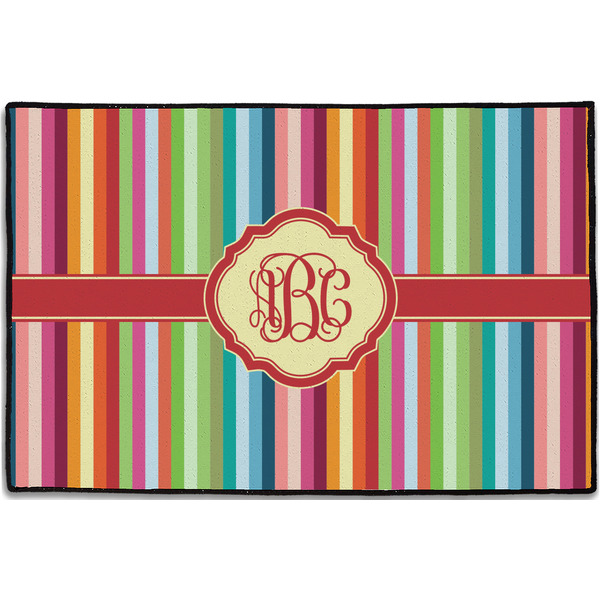Retro Vertical Stripes Personalized Door Mat - 36x24 (APPROVAL)