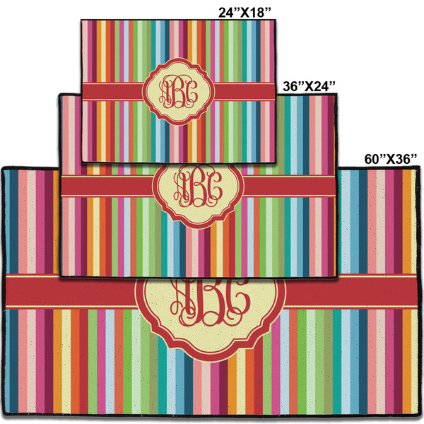 Retro Vertical Stripes Personalized Door Mat - Group Parent IMF