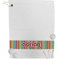 Retro Vertical Stripes Golf Bag Towel (Personalized)