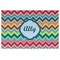 Retro Vertical Stripes Personalized Placemat (Back)