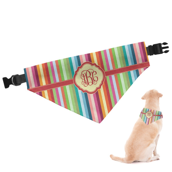 Custom Retro Vertical Stripes Dog Bandana (Personalized)