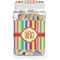 Retro Vertical Stripes Dog Treat Jar (Personalized)