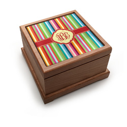 Retro Vertical Stripes Pet Urn w/ Monogram