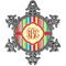 Retro Vertical Stripes Vintage Snowflake Ornament (Personalized)