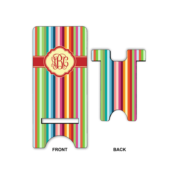 Retro Vertical Stripes Phone Stand - Front & Back