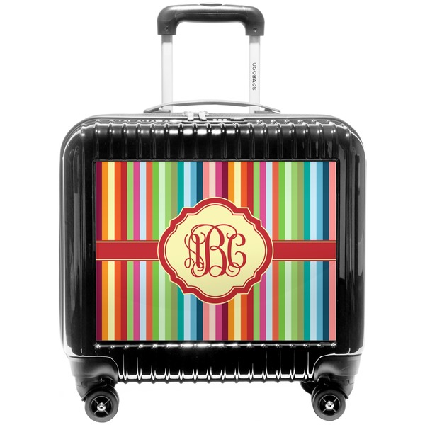 Custom Retro Vertical Stripes Pilot / Flight Suitcase (Personalized)