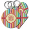 Retro Vertical Stripes Plastic Keychain (Personalized)