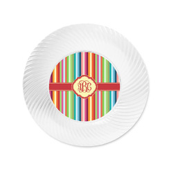 Retro Vertical Stripes Plastic Party Appetizer & Dessert Plates - 6" (Personalized)
