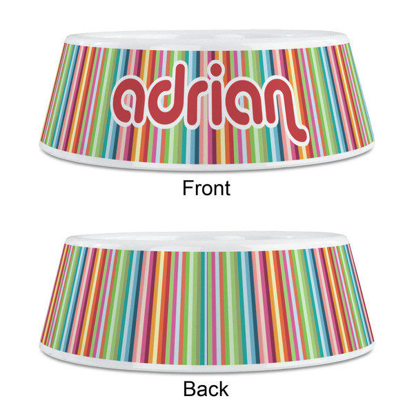 Retro Vertical Stripes Plastic Pet Bowls - Medium - APPROVAL