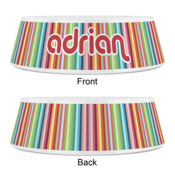 Retro Vertical Stripes Plastic Pet Bowls - Small - APPROVAL