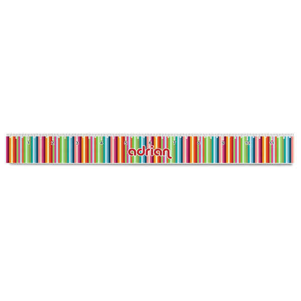 Retro Vertical Stripes Plastic Ruler - 12" - FRONT