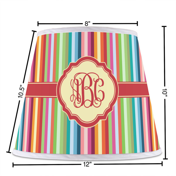 Retro Vertical Stripes Poly Film Empire Lampshade - Dimensions