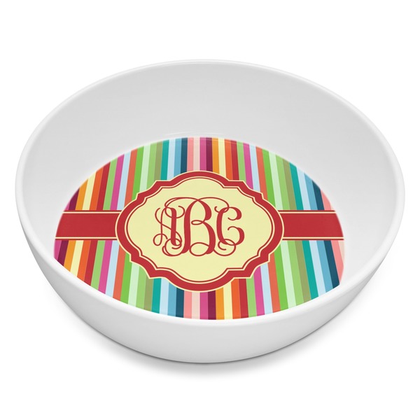 Custom Retro Vertical Stripes Melamine Bowl - 8 oz (Personalized)