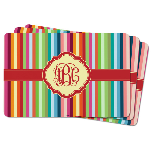 Retro Vertical Stripes Rectangular Fridge Magnet - THREE