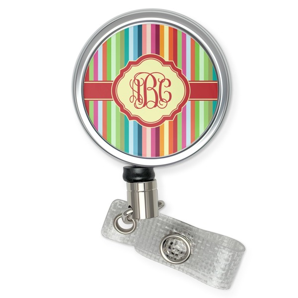 Custom Retro Vertical Stripes Retractable Badge Reel (Personalized)