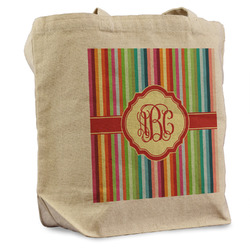 Retro Vertical Stripes Reusable Cotton Grocery Bag - Single (Personalized)