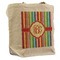 Retro Vertical Stripes Reusable Cotton Grocery Bag - Front View