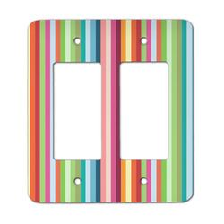 Retro Vertical Stripes Rocker Style Light Switch Cover - Two Switch