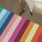 Retro Vertical Stripes Large Rope Tote - Close Up View
