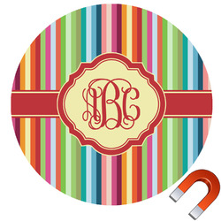 Retro Vertical Stripes Car Magnet (Personalized)