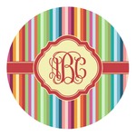 Retro Vertical Stripes Round Decal (Personalized)