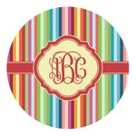 Retro Vertical Stripes Round Decal - Medium (Personalized)