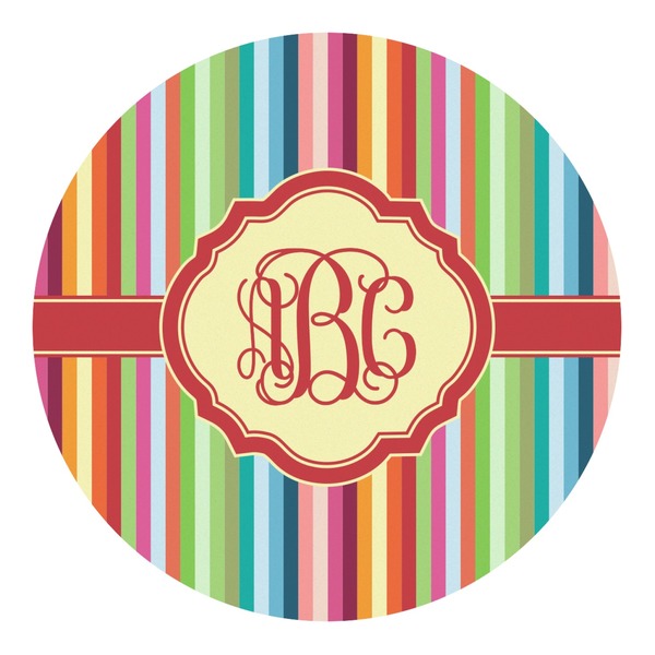 Custom Retro Vertical Stripes Round Decal (Personalized)
