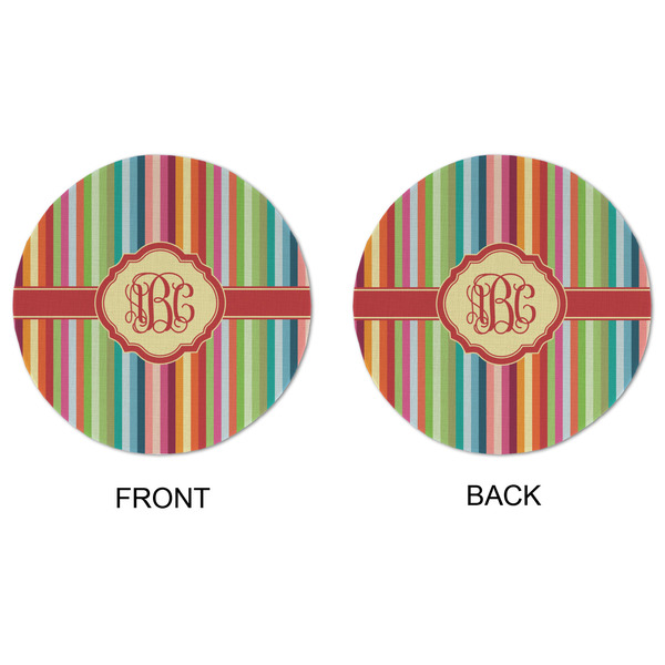 Retro Vertical Stripes Round Linen Placemats - APPROVAL (double sided)