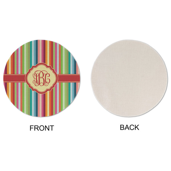 Retro Vertical Stripes Round Linen Placemats - APPROVAL (single sided)