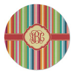 Retro Vertical Stripes Round Linen Placemat (Personalized)
