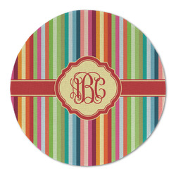 Retro Vertical Stripes Round Linen Placemat (Personalized)