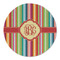 Retro Vertical Stripes Round Linen Placemat (Personalized)