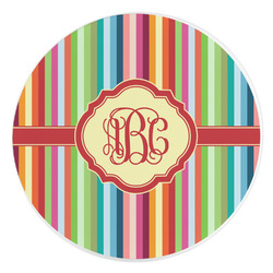 Retro Vertical Stripes Round Stone Trivet (Personalized)