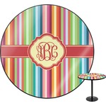 Retro Vertical Stripes Round Table (Personalized)