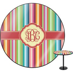 Retro Vertical Stripes Round Table - 30" (Personalized)