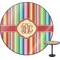 Retro Vertical Stripes Round Table Top