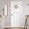 Retro Vertical Stripes Round Wall Decal on Door